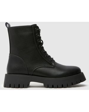 schuh Anya Chunky Lace Up Boots - Black
