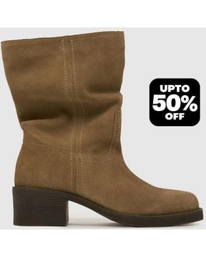 schuh Dakota Slouch Suede Boots - Brown