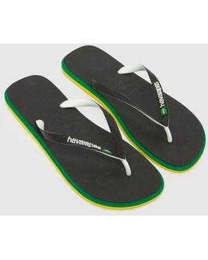 Havaianas Brasil Twist Flip Sandals - Green