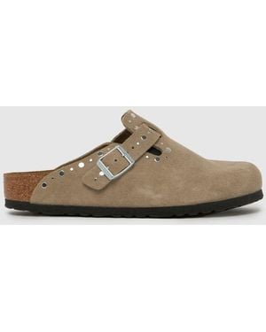 Birkenstock Boston Rivets Clog Sandals - Brown
