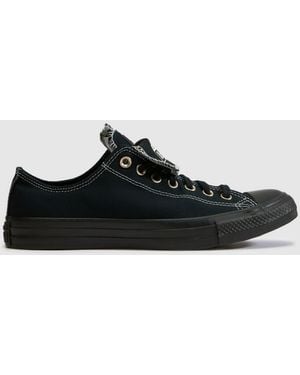 Converse All Star Ox Double Tongue Trainers - Black