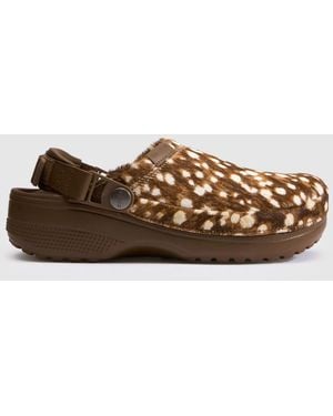 Crocs™ Classic Crafted Hair-On Clog Sandals - Brown