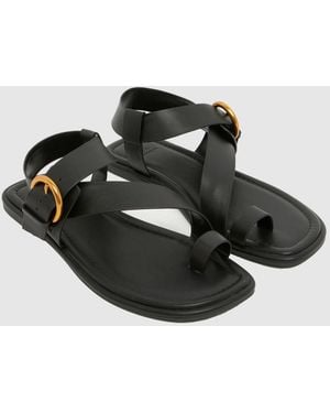 schuh Tanvi Leather Sandals - Black