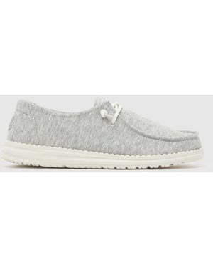 HEYDUDE Wendy Stretch Jersey Trainers - White
