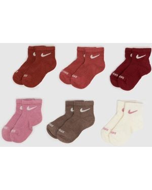 Nike Kids Ankle Socks 6 Pack - Red