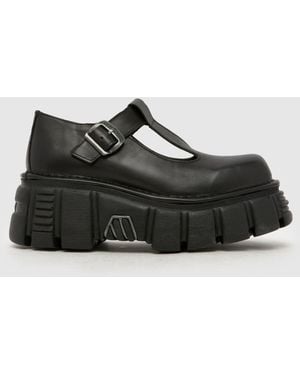 New Rock T-Bar Flat Shoes - Black