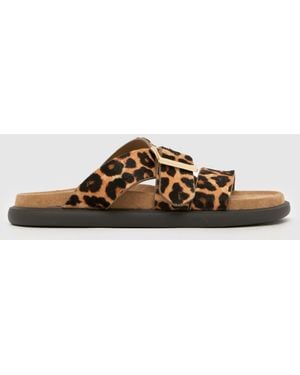 schuh Tear Leather Footbed Sandals - Brown