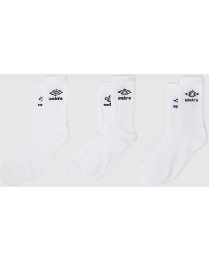 Umbro Sports Crew Socks 3 Pack - White