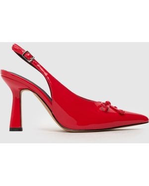 schuh Suki Bow Slingback Court High Heels - Red