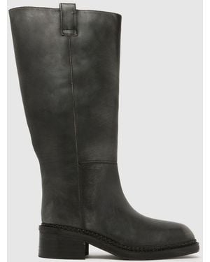 schuh Doria Leather Knee High Boots - Black