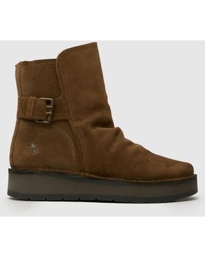 Fly London Rogi Ruched Boots - Brown