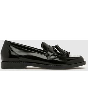 schuh Lima Leather Tassel Loafer Flats - Black