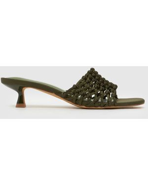 schuh Sorin Woven Mule High Heels - Green