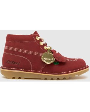 Kickers Classics Kick Hi Goldie Boots - Red
