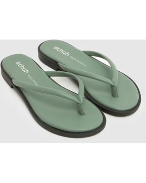schuh Tulia Toe Post Sandals - Green