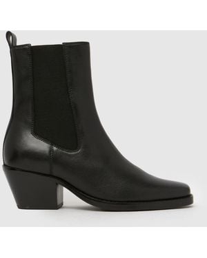 schuh Bess Leather Western Boots - Black