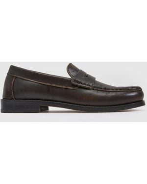 schuh Lilliet Leather Loafer Flats - Black