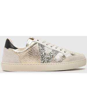 Victoria Berlin Trainers In White & Gold - Multicolour