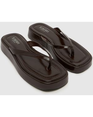 SIMMI Kimmie Platform Flip Sandals - Brown