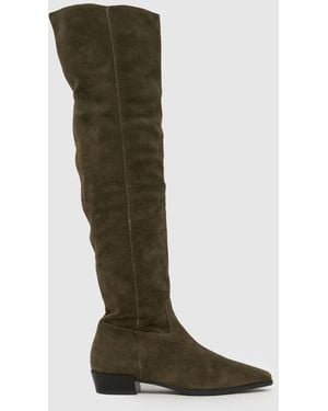 schuh Daffy Suede Over The Knee Boots - Green