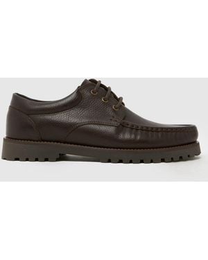 schuh Penn Leather Boat Shoes - Brown