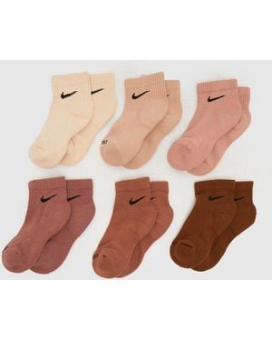 Nike Everyday Ankle Sock 6 Pk - Pink