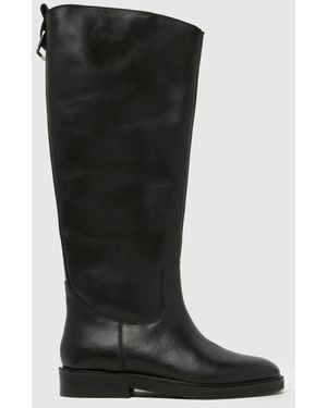 schuh Daffodil Leather Riding Boots - Black