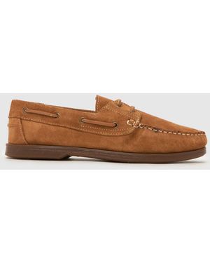 schuh Patient Suede Boat Shoes - Brown
