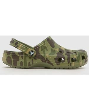 Crocs™ Classic Duck Camo Clog Sandals - Green