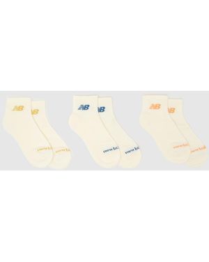 New Balance Everyday Ankle Socks 3 Pk - Natural