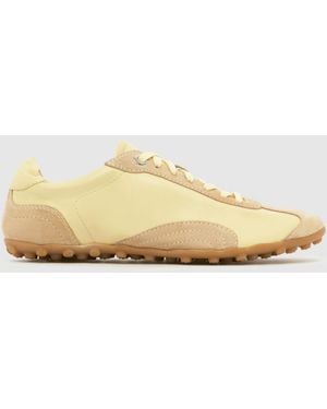 schuh Milan Leather Slim Sole Trainers - Natural