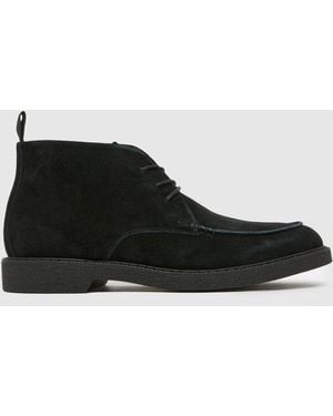 schuh Dabi Suede Apron Lace Up Boots - Black