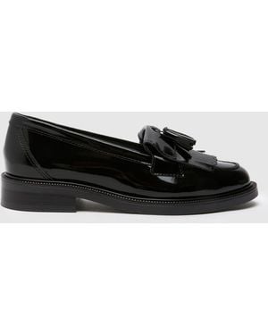 schuh Lizzie Patent Leather Loafer Flats - Black