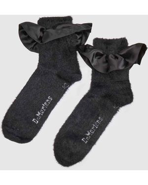Dr. Martens Satin Frill Fluffy Sock - Black