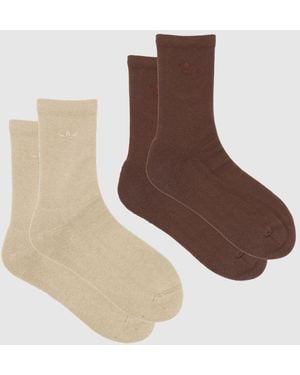 adidas Two-Toned Crew Sock 2 Pack - Brown
