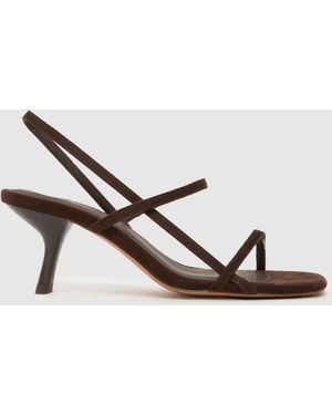 schuh Sav Strappy Kitten High Heels - Brown
