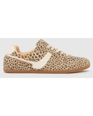 schuh Merry Suede Lace Up Trainers - Natural