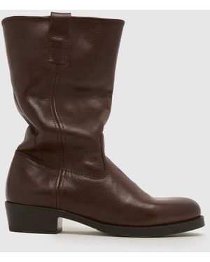 schuh Dublin Leather Slouch Boots - Brown