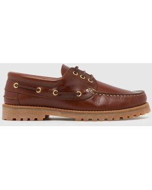 Schuh Princeton Leather Boat Shoes In - Brown