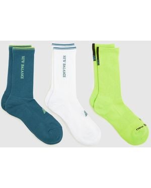 New Balance Performance Crew Sock 3 Pk - Blue