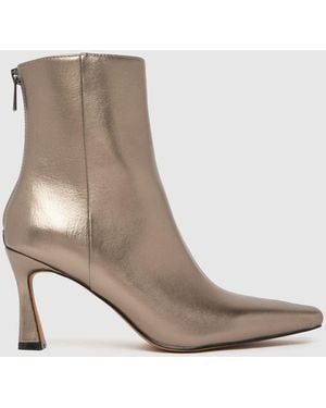 schuh Bambi Leather Point Heel Boots - Brown