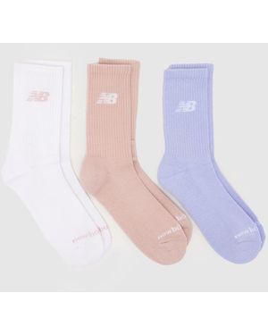 New Balance Crew Socks 3 Pack - Purple