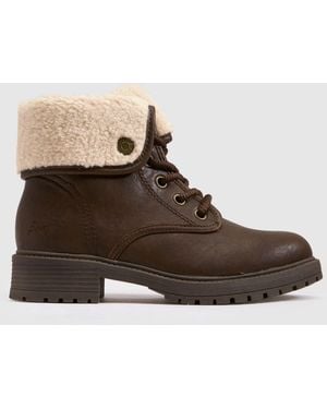 Blowfish Andy Cosy Lace Up Boots - Brown