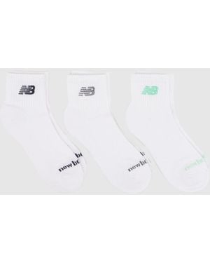 New Balance Metallic Ankle Socks 3Pk - White