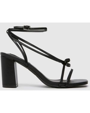 schuh Sylvie Strappy Bow Block High Heels - Black