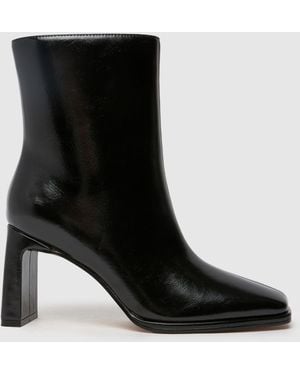 schuh Becca Square Toe Heel Boots - Black