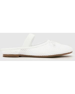 schuh Linnet Backless Mesh Ballerina Flats - White