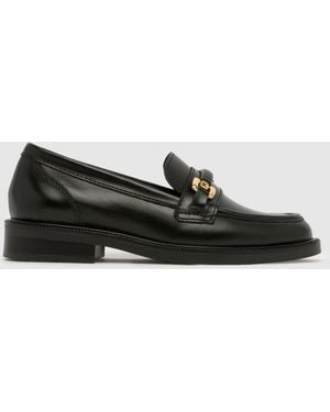 schuh Lucca Leather Snaffle Loafer Flats - Black