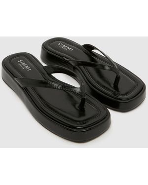 SIMMI Kimmie Platform Flip Sandals - Black