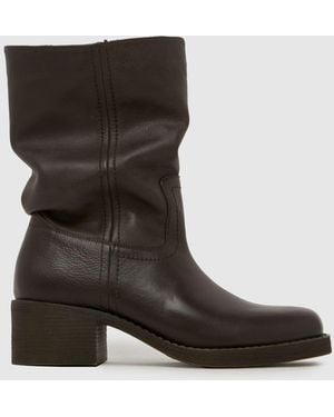 schuh Dakota Slouch Leather Boots - Brown